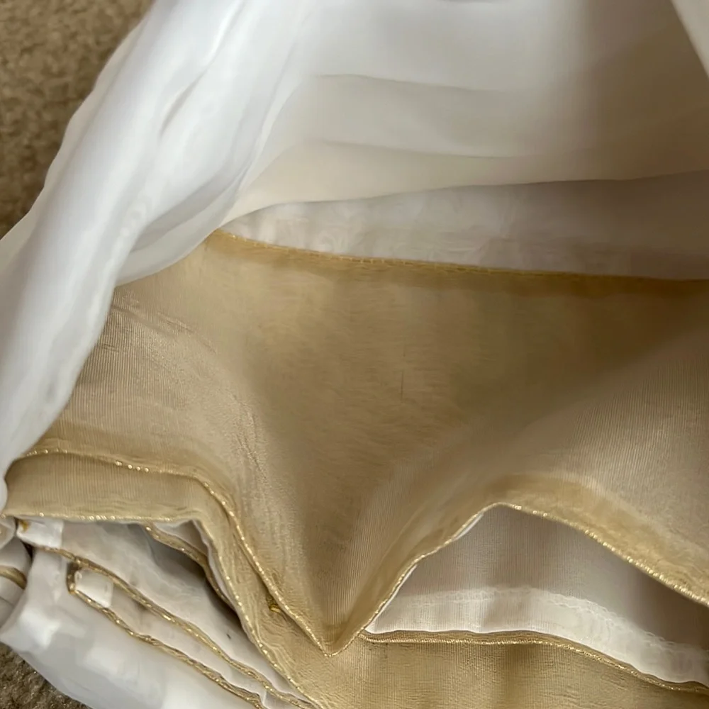 Vintage Jabara sheer embroidered cherub shower curtain